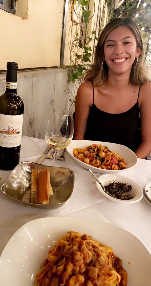 Sofia on her first date with Riley at Buona Tavola
